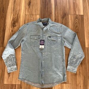 Wrangler kids Light Blue Casual Button Down Shirt size XXL (18-20) NWT